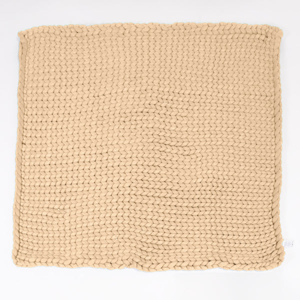 Couverture Lestée pour Adultes - Tricot épais Crème