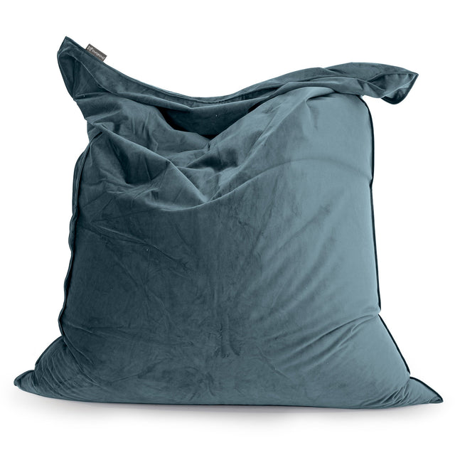 Pouf Géant XXL - Velours Mer Égée 01