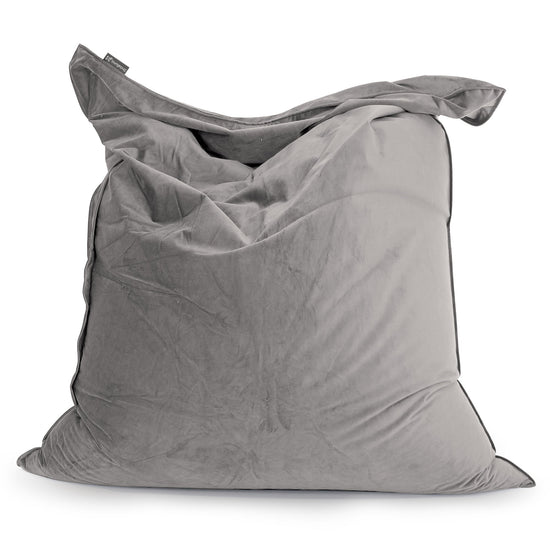 Pouf Géant XXL - Velours Argent 01