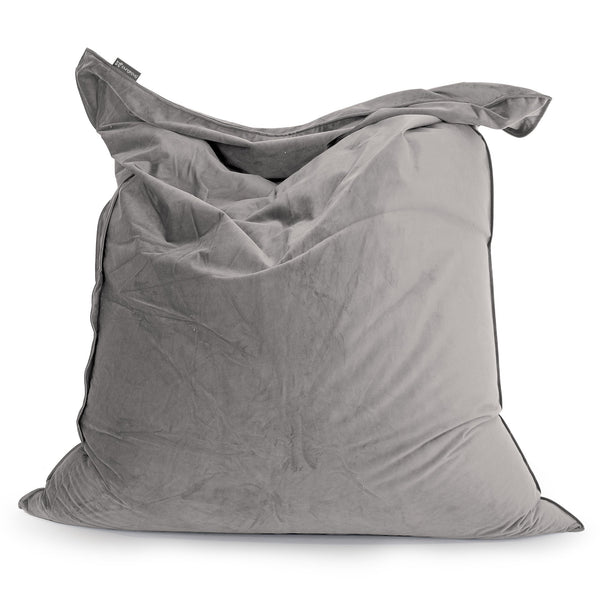 Pouf Géant XXL - Velours Argent 01