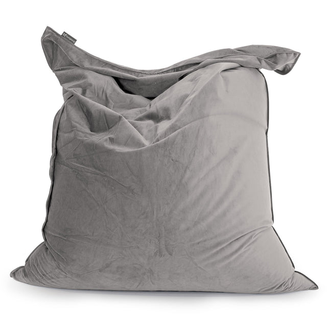 Pouf Géant XXL - Velours Argent 01