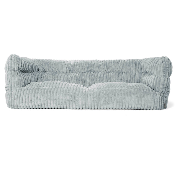 Canapé Pouf Albert 3 places 2.0 - Velours Côtelé Ultra Pelucheux Bleu Dragé 01