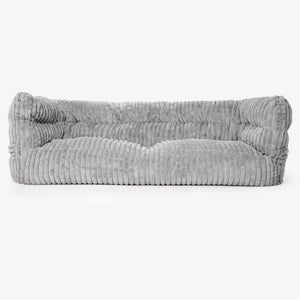 Canapé Pouf Albert 3 places 2.0 - Velours Côtelé Ultra Pelucheux Gris