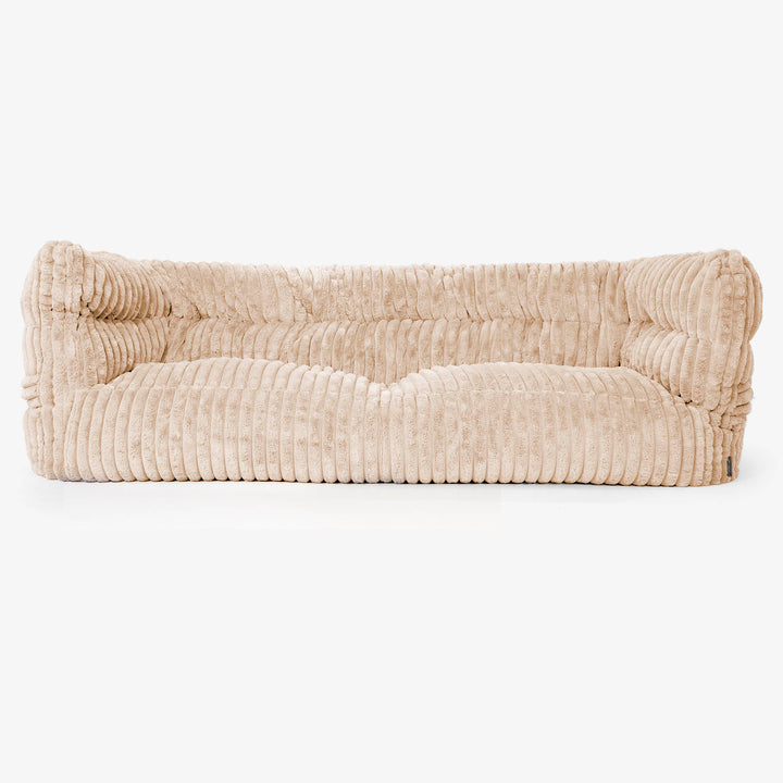Canapé Pouf Albert 3 places 2.0 - Velours Côtelé Ultra Pelucheux Pêche 01