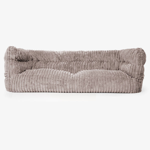 Canapé Pouf Albert 3 places 2.0 - Velours Côtelé Ultra Pelucheux Vison 01