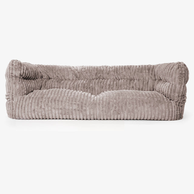 Canapé Pouf Albert 3 places 2.0 - Velours Côtelé Ultra Pelucheux Vison 01