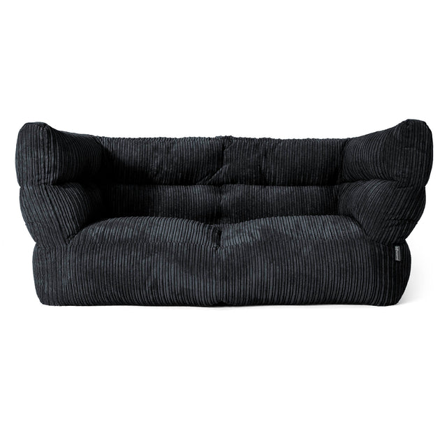 Canapé Pouf Louis 2 places - Côtelé Noir 01