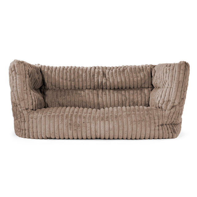 Canapé Pouf Louis 2 places - Velours Côtelé Ultra Pelucheux Vison 01