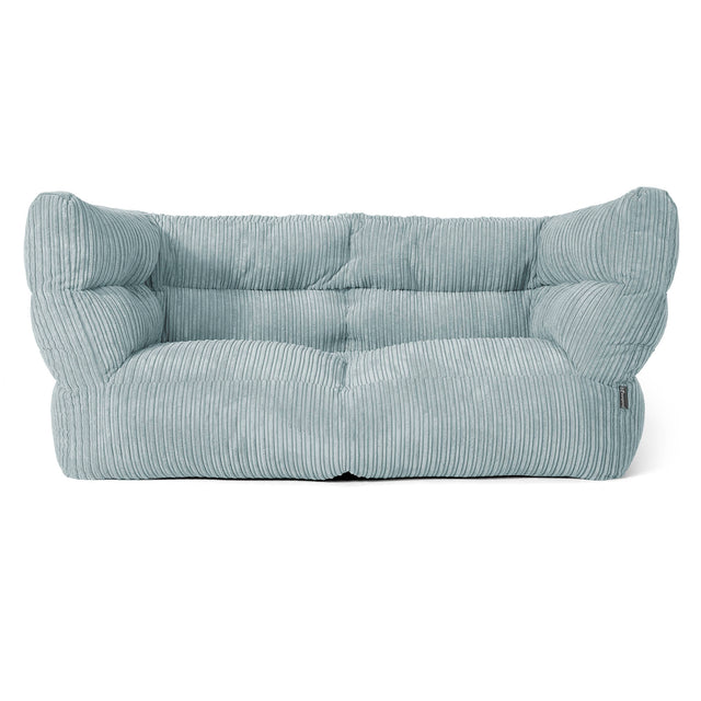 Canapé Pouf Louis 2 places - Côtelé Vert Menthe 01