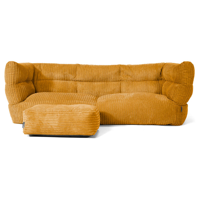 Canapé Pouf Louis 3 places - Côtelé Miel doré 02