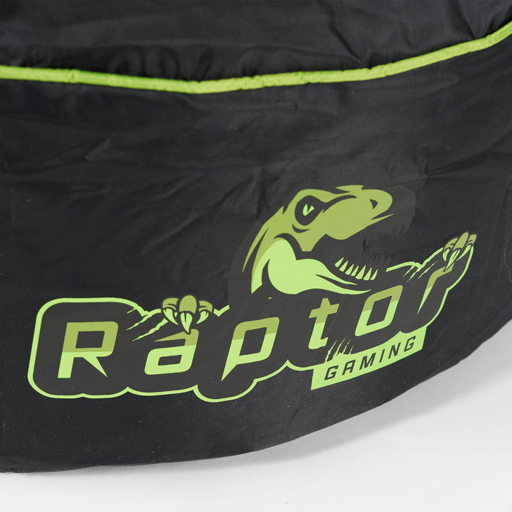 Fauteuil Gaming Pouf Style Siège Auto - Noir / Vert 08