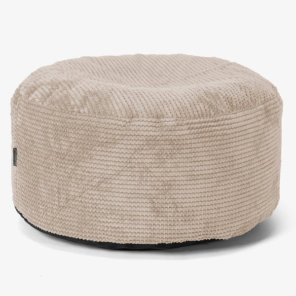 Grand Repose-pied Rond - Pompon Crème 01