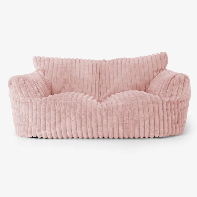 Joséphine Canapé Pouf - Velours Côtelé Ultra Pelucheux Rose Pastel 01
