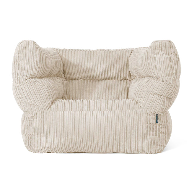 Louis Pouf Fauteuil Design - Côtelé Crème 01