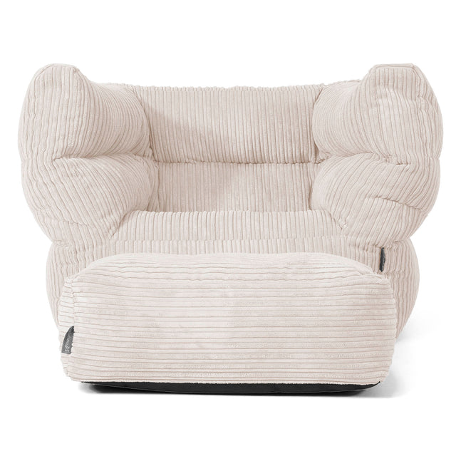 Louis Pouf Fauteuil Design - Côtelé Ivoire 02