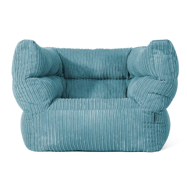 Louis Pouf Fauteuil Design - Côtelé Mer Égée 01