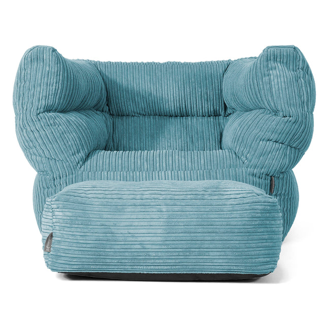 Louis Pouf Fauteuil Design - Côtelé Mer Égée 02