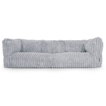 Canapé Pouf Albert 3 places - Velours Côtelé Ultra Pelucheux Bleu Dragé 01