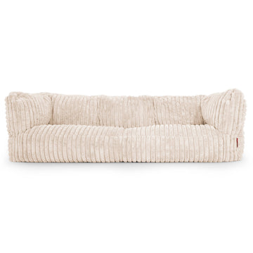 Canapé Pouf Albert 3 places - Velours Côtelé Ultra Pelucheux Crème 01