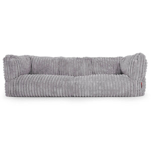 Canapé Pouf Albert 3 places - Velours Côtelé Ultra Pelucheux Gris