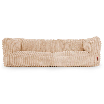 Canapé Pouf Albert 3 places - Velours Côtelé Ultra Pelucheux Pêche 01