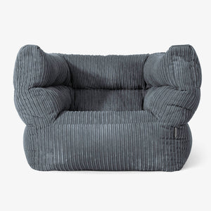 Albert Pouf Fauteuil Design 2.0 - Côtelé Gris Ardoise