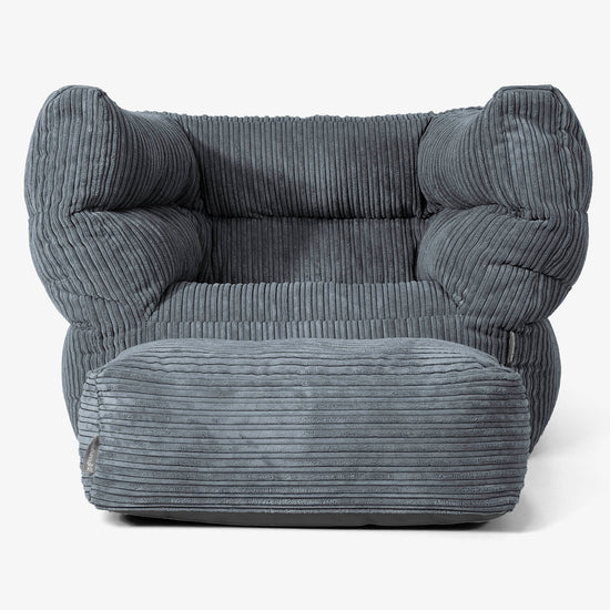 Albert Pouf Fauteuil Design 2.0 - Côtelé Gris Ardoise 02