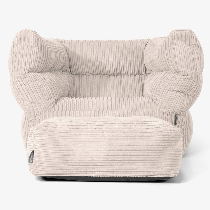 Albert Pouf Fauteuil Design - Côtelé Ivoire 02