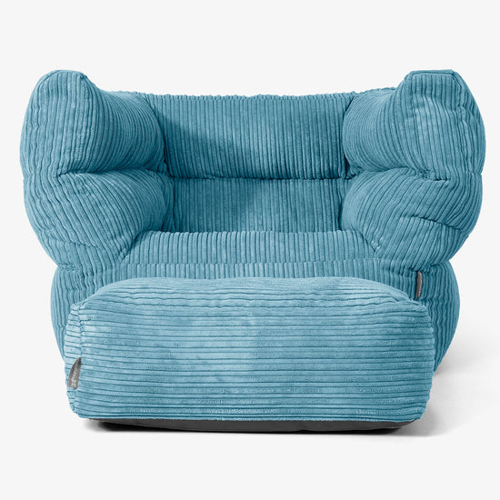 Albert Pouf Fauteuil Design - Côtelé Mer Égée 02