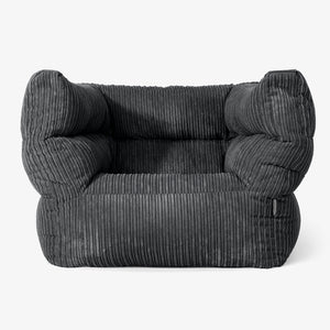 Albert Pouf Fauteuil Design 2.0 - Côtelé Noir