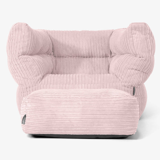 Albert Pouf Fauteuil Design - Côtelé Rose 02