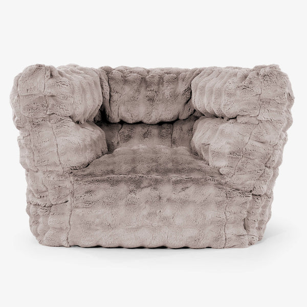 Albert Pouf Fauteuil Design 2.0 - Fausse Fourrure à Bulles Vison 01