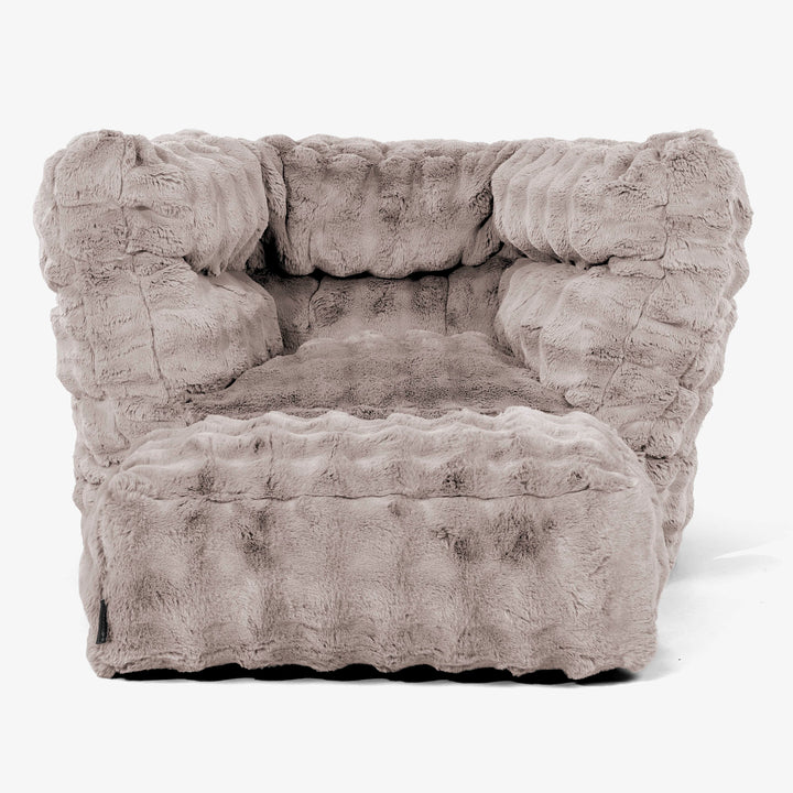 Albert Pouf Fauteuil Design 2.0 - Fausse Fourrure à Bulles Vison 02