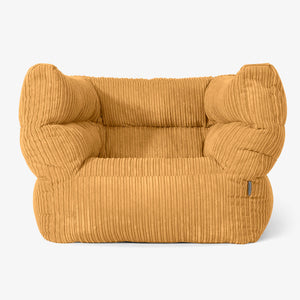 Albert Pouf Fauteuil Design 2.0 - Côtelé Miel doré