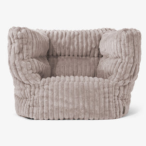 Albert Pouf Fauteuil Design 2.0 - Velours Côtelé Ultra Pelucheux Vison