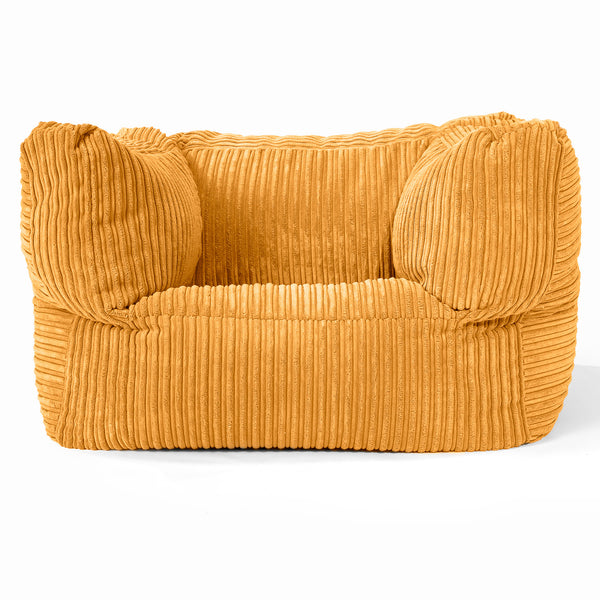 Albert Pouf Fauteuil Design - Côtelé Miel doré 01