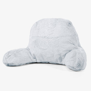 Coussin de Lecture avec Dossier - Fausse Fourrure Lapin Bleu Pastel