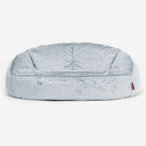 Pouf Canapé Bubble Housse de Remplacement - Fausse Fourrure Lapin Brun 01