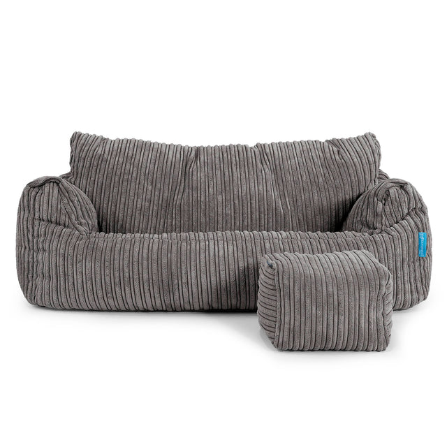 Joséphine Canapé Pouf pour Enfant 1-5 ans - Côtelé Anthracite 02