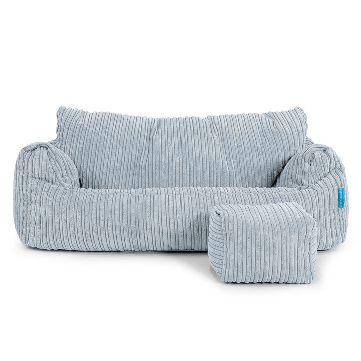 Joséphine Canapé Pouf pour Enfant 1-5 ans - Côtelé Bébé Bleu 02