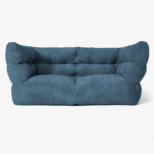Canapé Pouf Albert 2 places 2.0 - Côtelé Bleu Marine