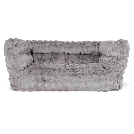 Canapé Pouf Albert 2 places 2.0 - Fausse Fourrure à Bulles Gris 01
