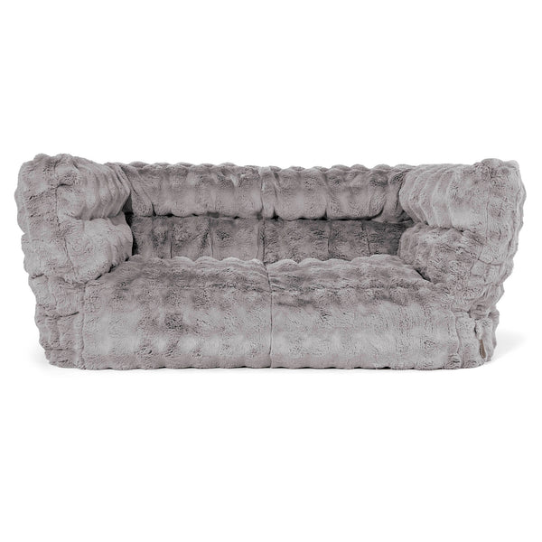 Canapé Pouf Albert 2 places 2.0 - Fausse Fourrure à Bulles Gris 01