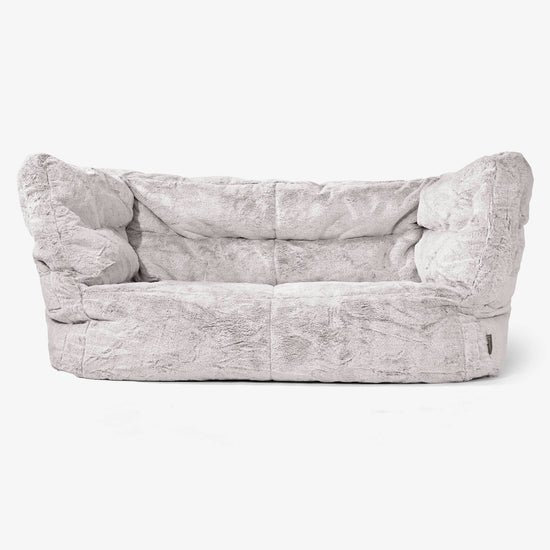 Canapé Pouf Albert 2 places - Fausse Fourrure Lapin Gris clair 01