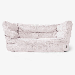 Canapé Pouf Albert 2 places 2.0 - Fausse Fourrure Lapin Rose Pastel
