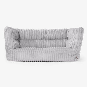 Canapé Pouf Albert 2 places 2.0 - Velours Côtelé Ultra Pelucheux Gris