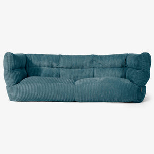 Canapé Pouf Albert 3 places 2.0 - Côtelé Bleu Canard
