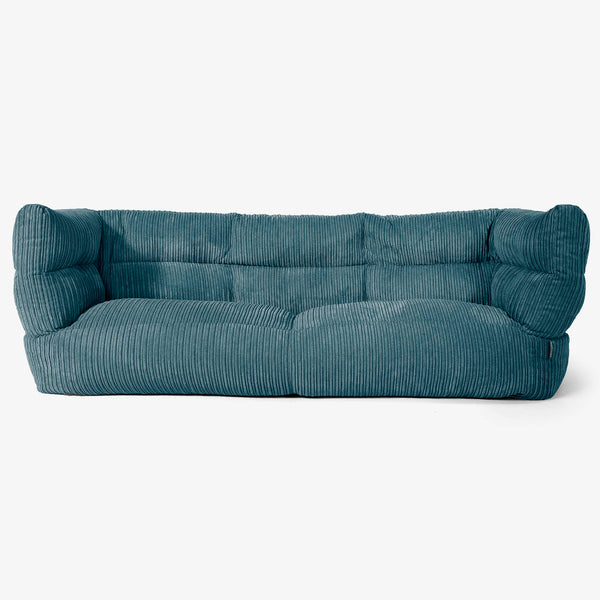 Canapé Pouf Albert 3 places - Côtelé Bleu Canard 01
