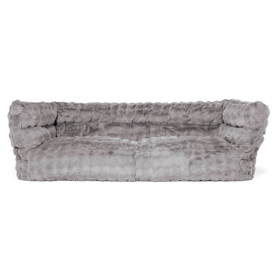 Canapé Pouf Albert 3 places 2.0 - Fausse Fourrure à Bulles Gris 01