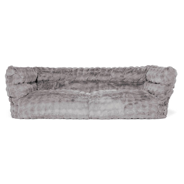 Canapé Pouf Albert 3 places 2.0 - Fausse Fourrure à Bulles Gris 01